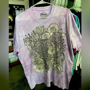 Purple tie dye t shirt elephant sz: L The Mountain